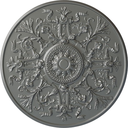 Ekena Millwork Versailles Ceiling Medallion (Fits Canopies up to 3 1/4"), Hand-Painted Silver, 33"OD x 1 3/4"P CM33VESLS